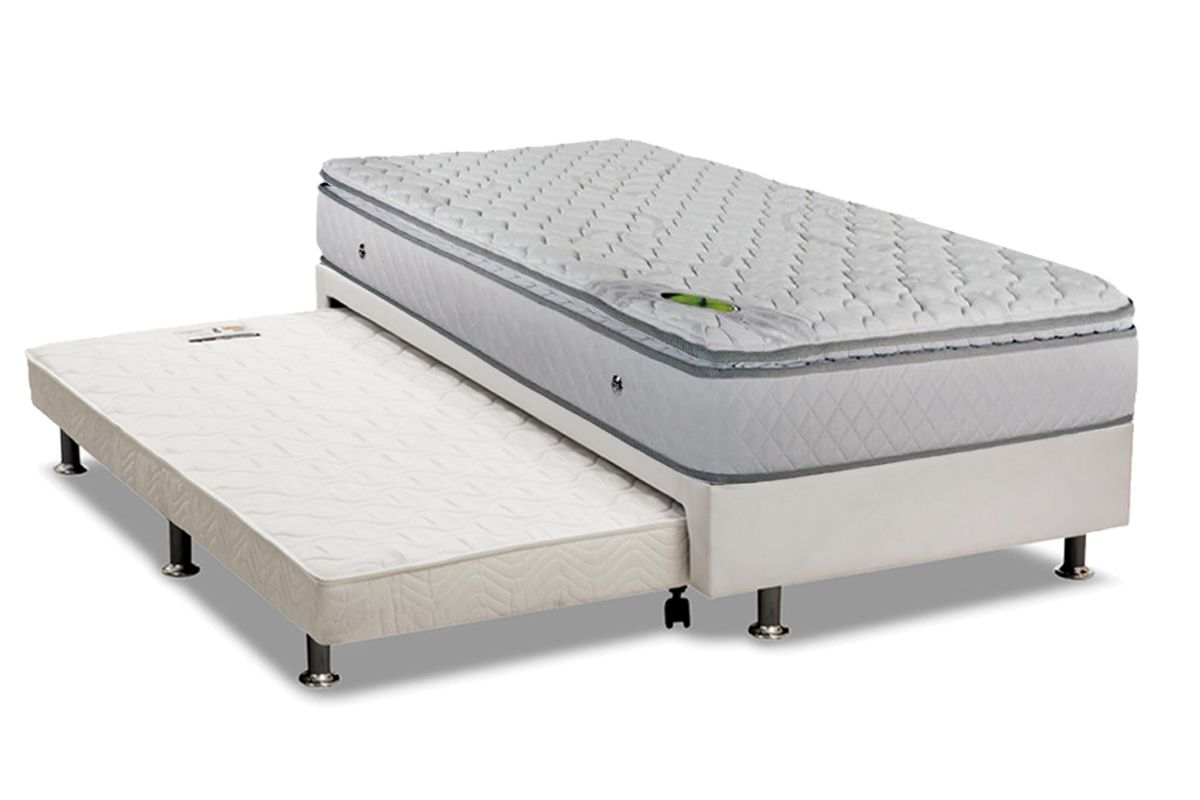 Cama Box c/Aux CRC +Colchão Molas Luck Luckspuma