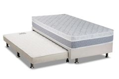 Cama Box c/Aux Filhão +Colchão Molas Aspen Luckspuma