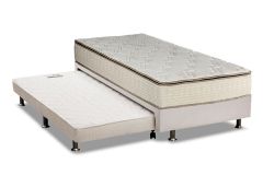Cama Box c/Aux Filhão +Colchão Molas Montreal Luckspuma