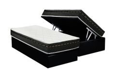 Cama Box Baú Filhão +Colchão Molas Eagle Luckspuma