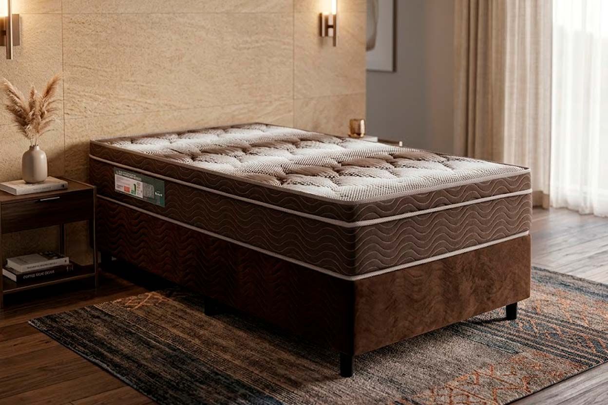 Cama Box CRC +Colchão Ortopédico Light Ortobom