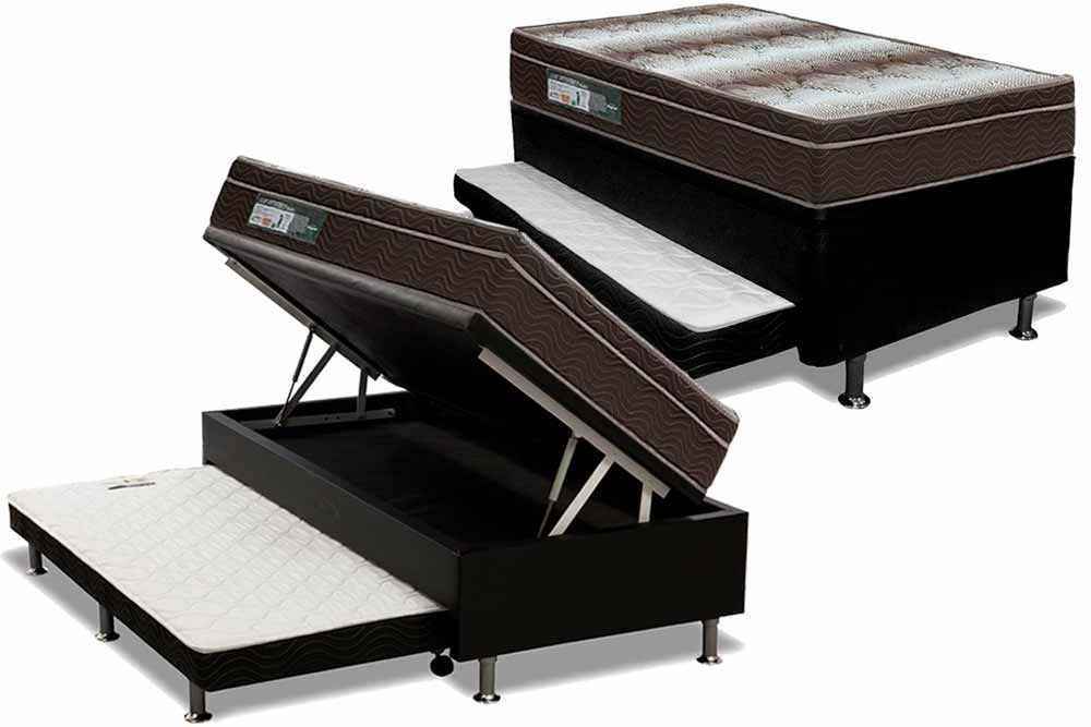 Cama Baú c/Aux CRC +Colchão Ortopédico Light Ortobom