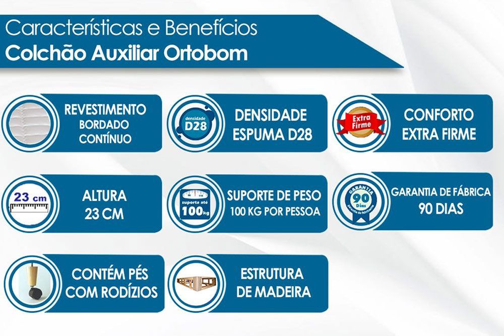 Cama Baú c/Aux CRC +Colchão Molas Classic Anjos