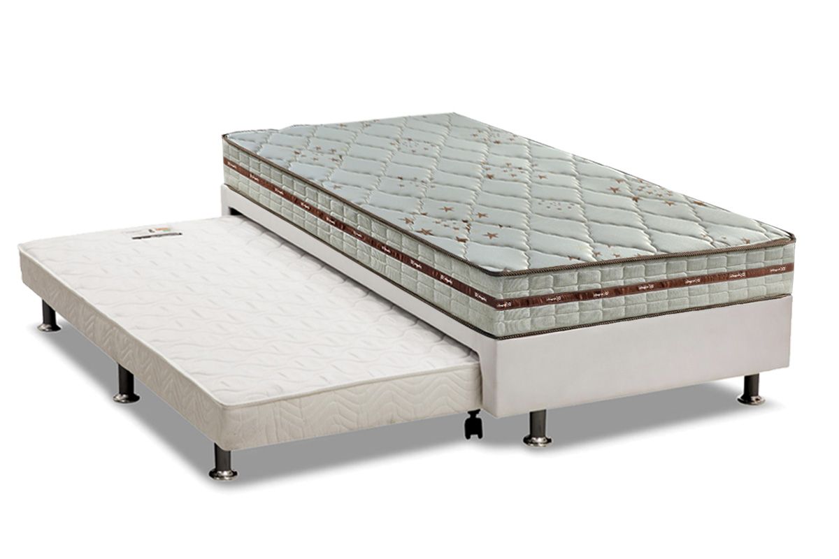 Cama Box c/Aux CRC +Colchão Molas Classic Anjos