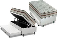 Cama Baú c/Aux Filhão +Colchão Molas Classic Anjos