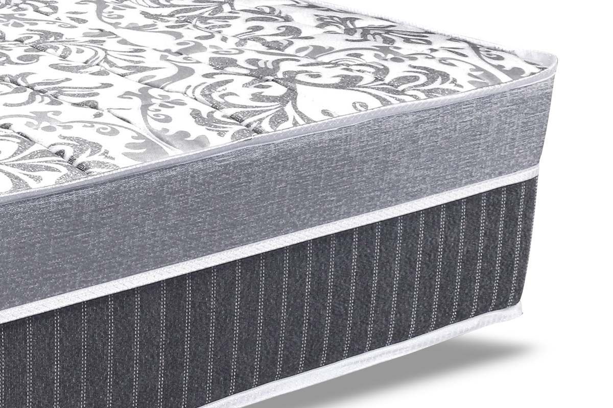 Cama Box Baú : Colchão Molas Anjos Superlastic Anjos All Star + Base CRC Suede Gray