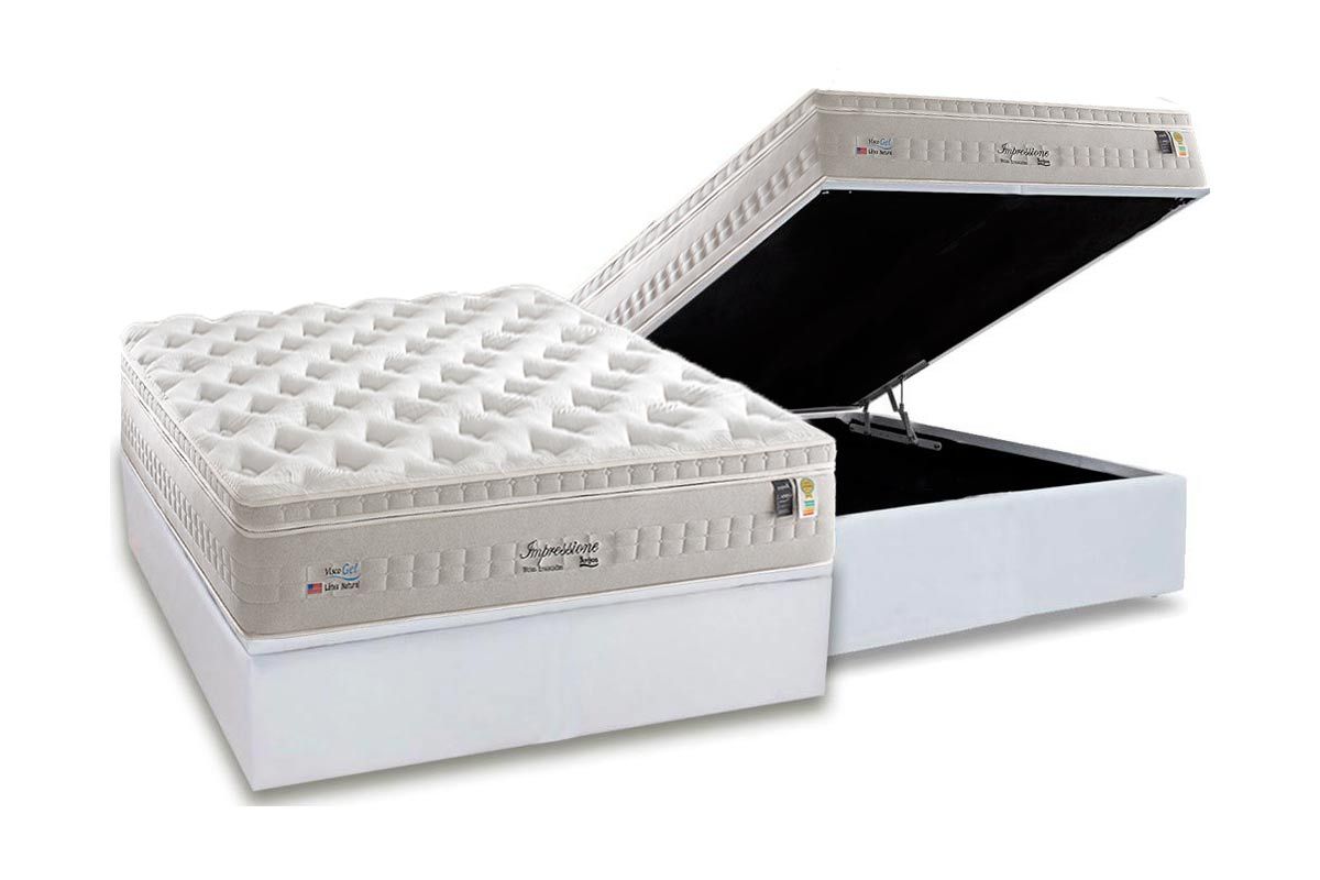 Cama Box Baú CRC +Colchão Molas Impressione Anjos