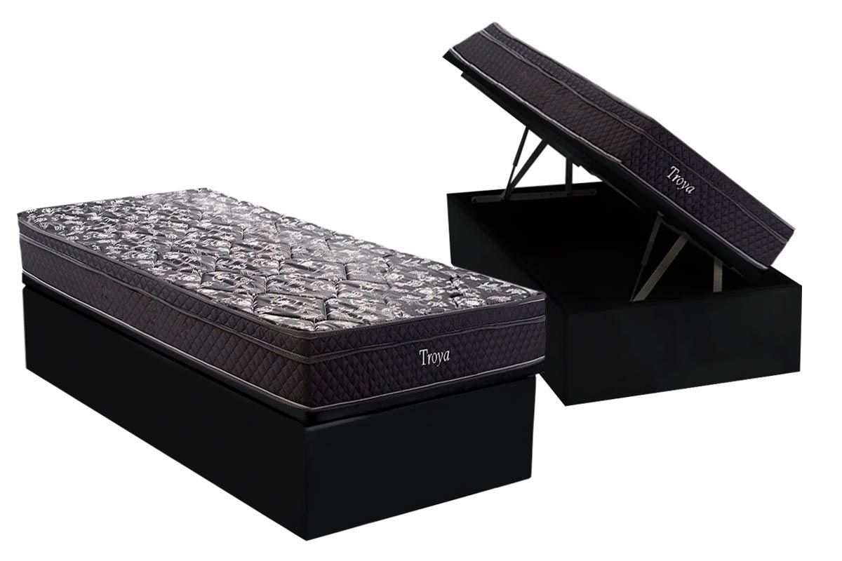 Cama Box Baú CRC +Colchão Molas Troya Herval