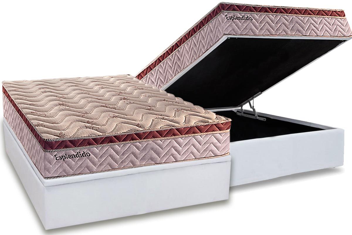 Cama Box Baú CRC +Colchão Molas Esplêndido Paropas