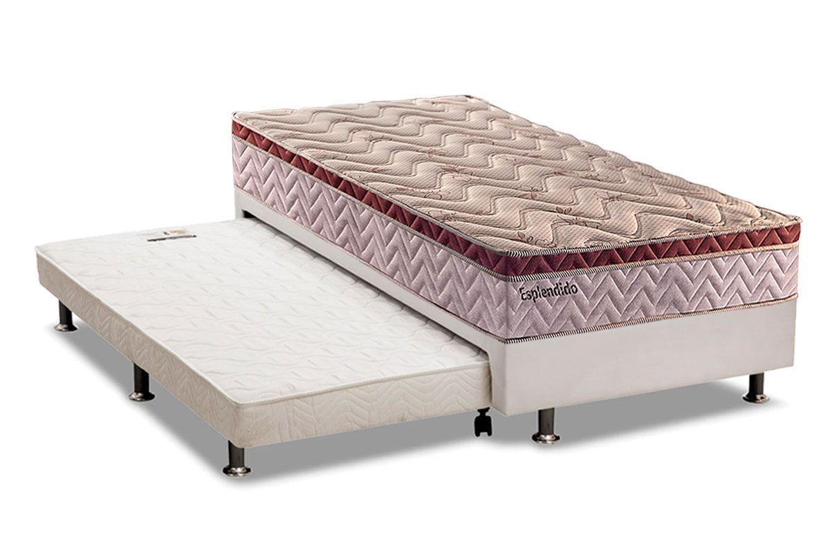 Cama Box c/Aux CRC +Colchão Molas Esplêndido Paropas