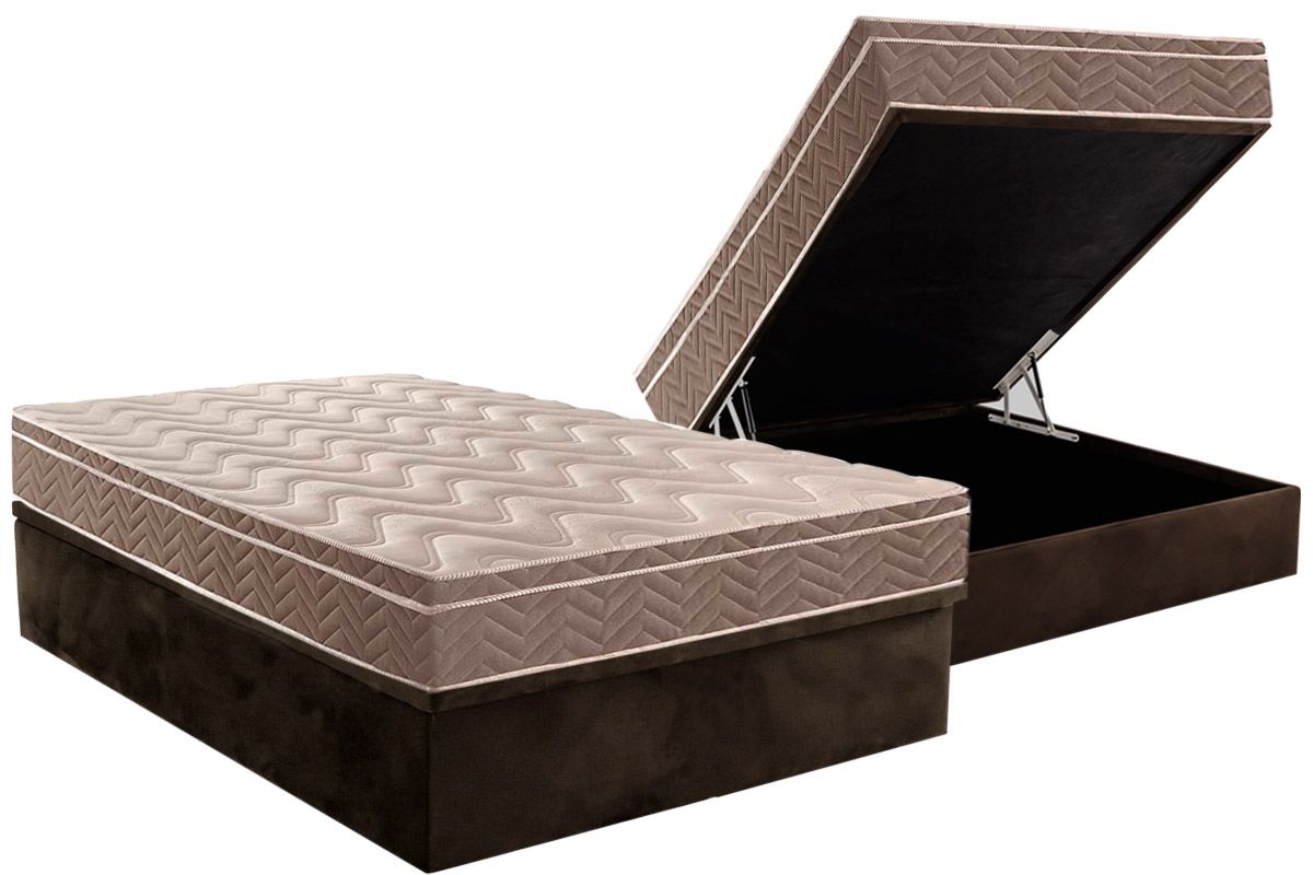Cama Box Baú CRC +Colchão Ortopédico Pasquale Paropas