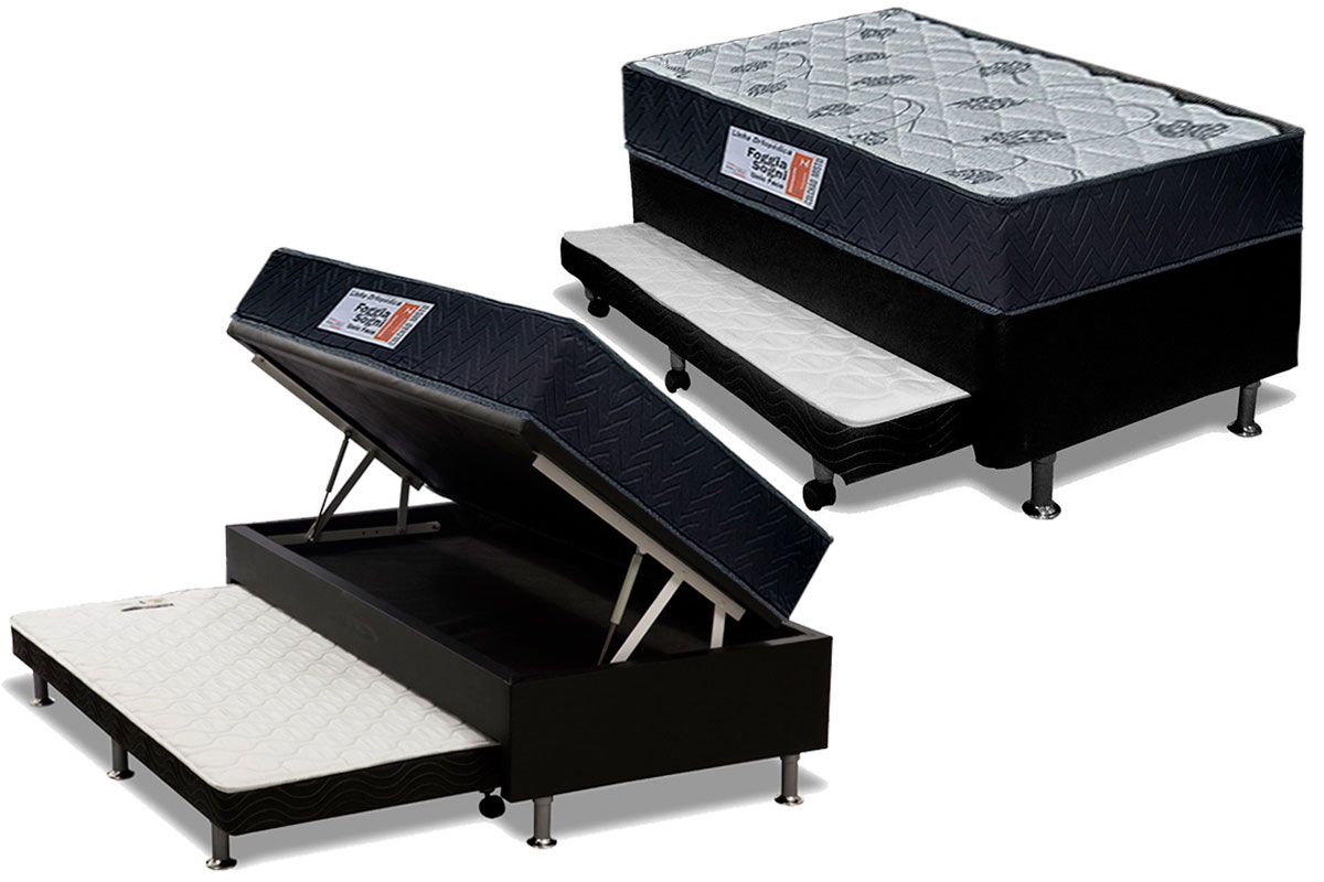 Cama Baú c/Aux CRC +Colchão Ortopédico Sogni Orthoflex
