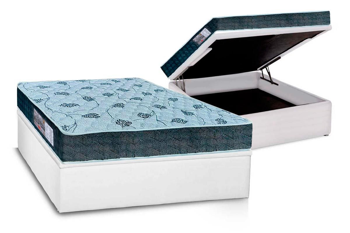 Cama Box Baú CRC +Colchão Ortopédico Cecina Orthoflex