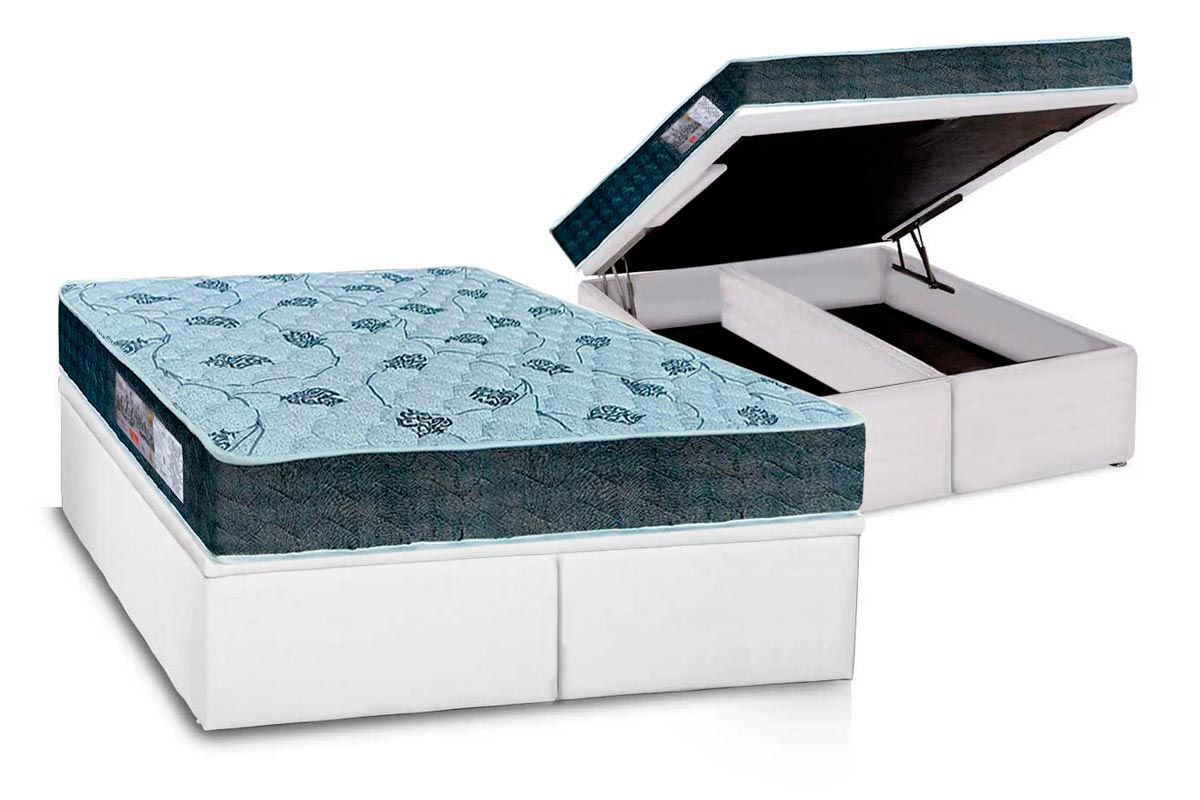 Cama Box Baú CRC +Colchão Ortopédico Cecina Orthoflex