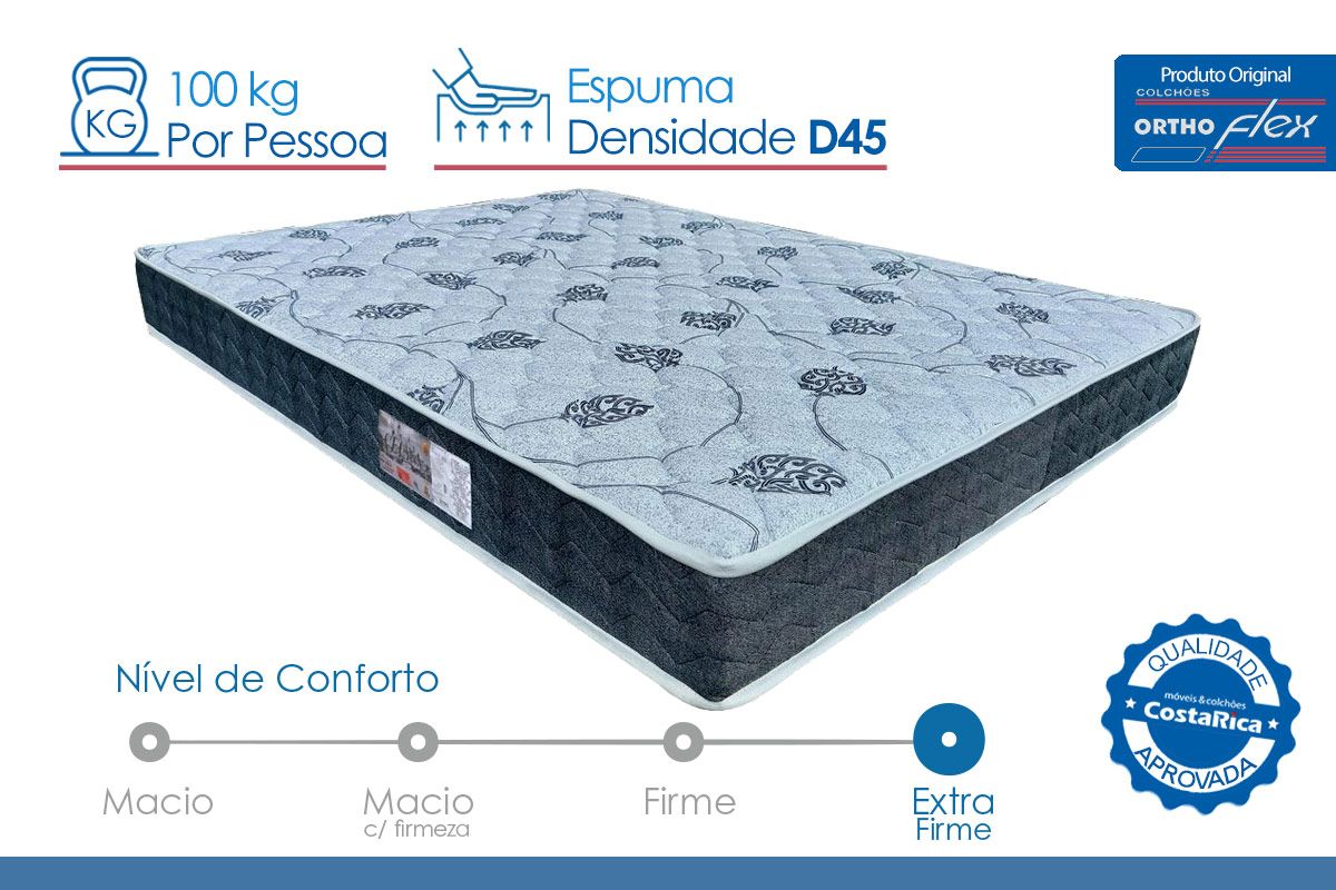 Cama Box Baú CRC +Colchão Ortopédico Cecina Orthoflex