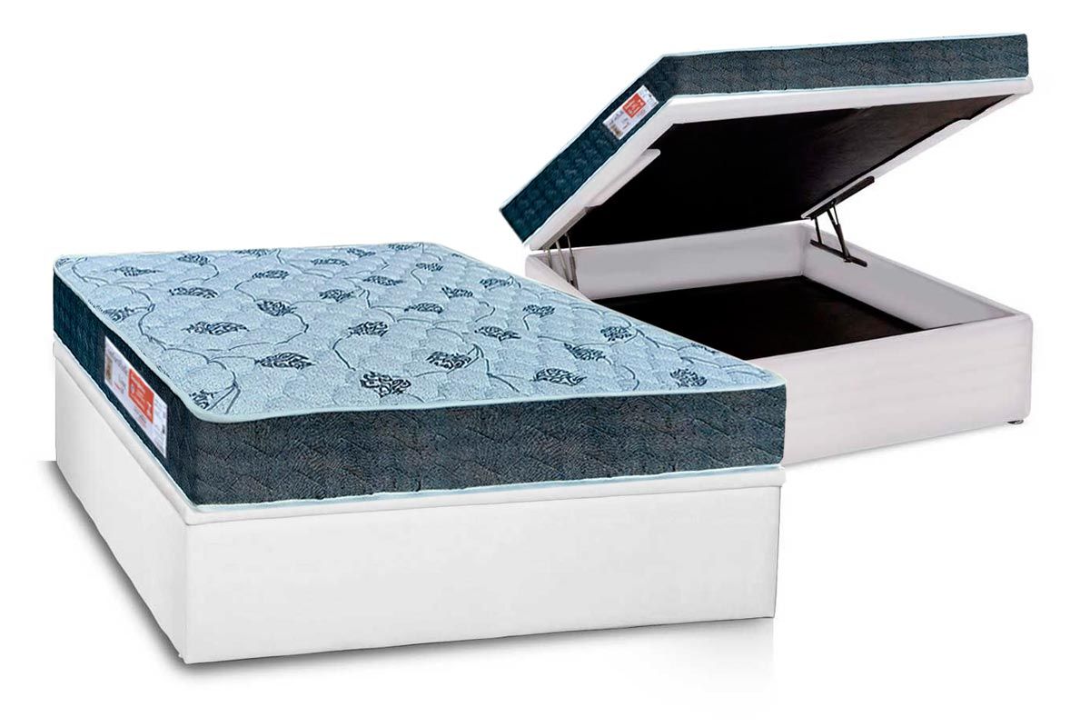 Cama Box Baú CRC +Colchão D45 ComfortPedic Orthoflex