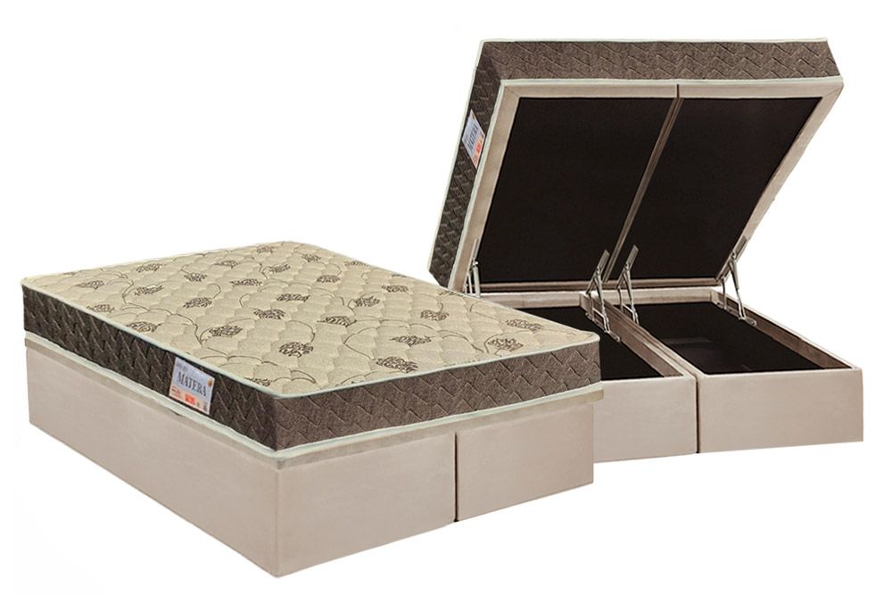 Cama Box Baú CRC +Colchão Ortopédico Matera Orthoflex