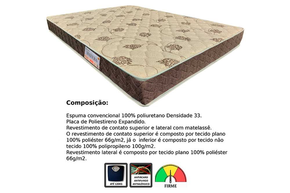 Cama Box Baú CRC +Colchão Ortopédico Matera Orthoflex