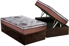Cama Box Baú Filhão +Colchão Molas Caribe Luckspuma