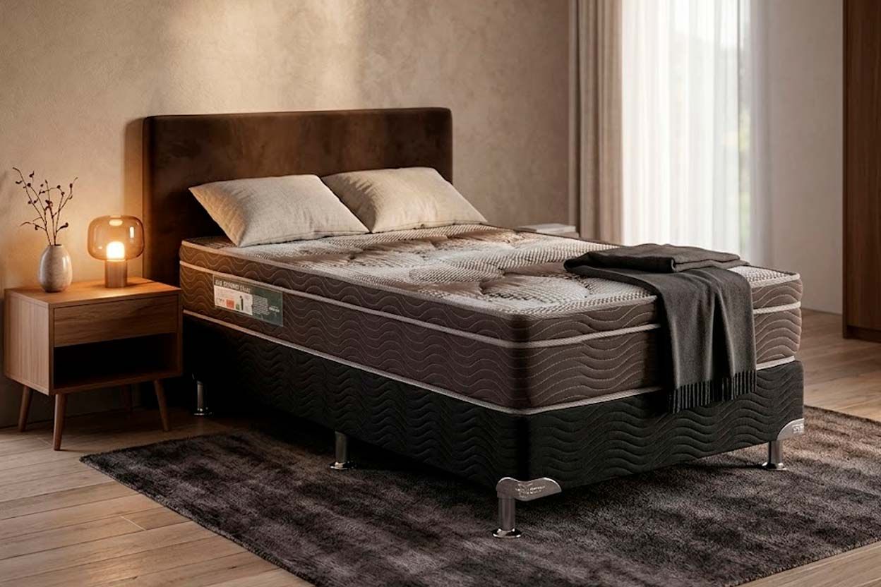 Cama Box CRC +Colchão Ortopédico Light Ortobom