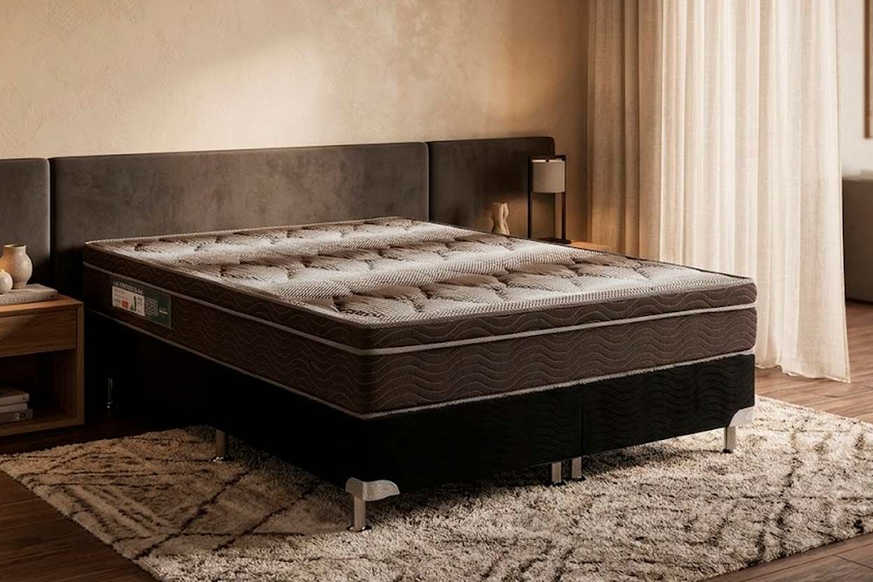Cama Box CRC +Colchão Ortopédico Light Ortobom