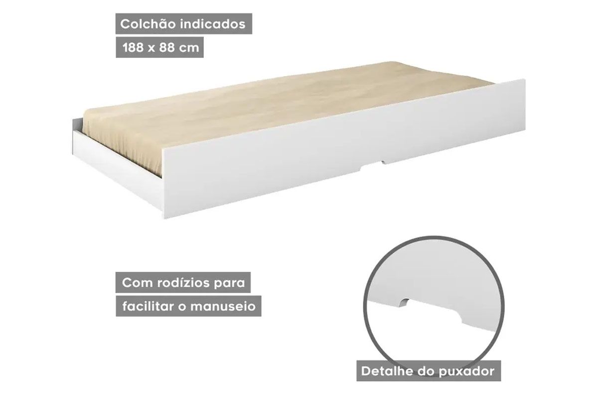 Cama Auxiliar Solteiro Premium II Conquista Cama Auxiliar Solteiro Premium II Conquista