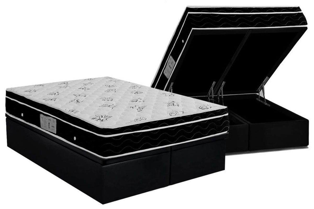 Cama Box Baú CRC +Colchão Molas Physical Ortobom