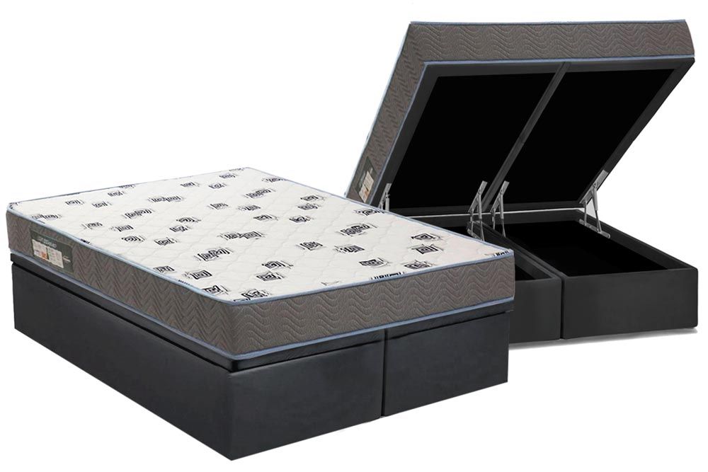 Cama Box Baú CRC +Colchão Espuma D33 Light Ortobom