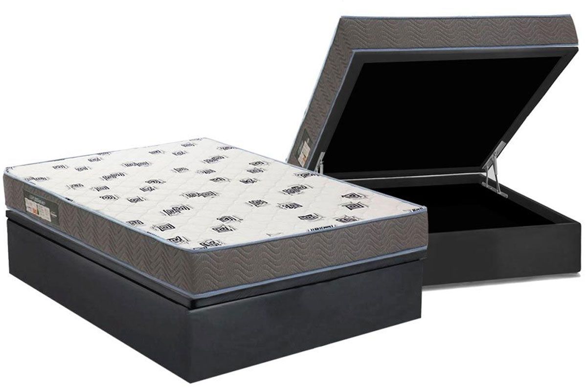 Cama Box Baú CRC +Colchão Espuma D33 Light Ortobom