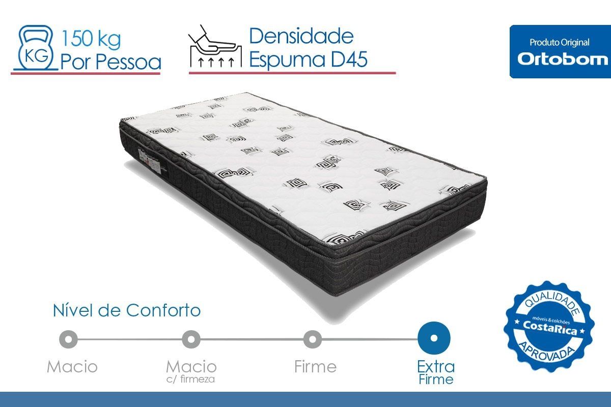 Cama Box Baú CRC +Colchão Espuma D45 Light Ortobom