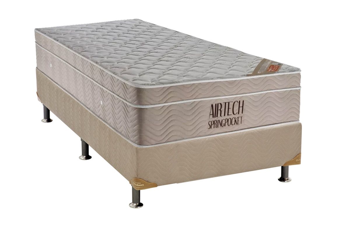 Cama Box CRC +Colchão Molas Airtech Ortobom