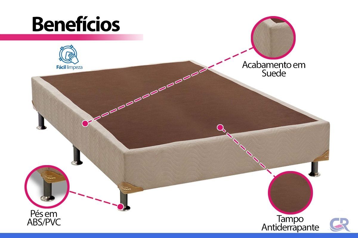 Cama Box CRC +Colchão Molas Airtech Ortobom