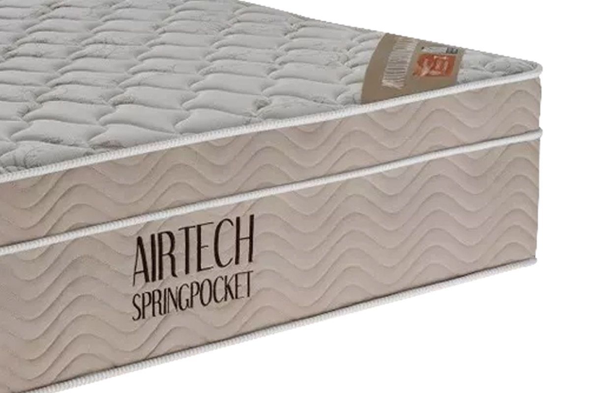 Cama Box Baú CRC +Colchão Molas Airtech Ortobom