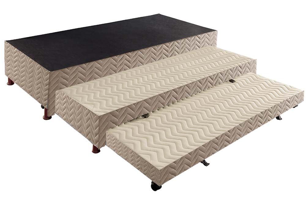 Cama Box c/2 Auxiliares Tribox Clean ParopasSolteiro - 88x188x32