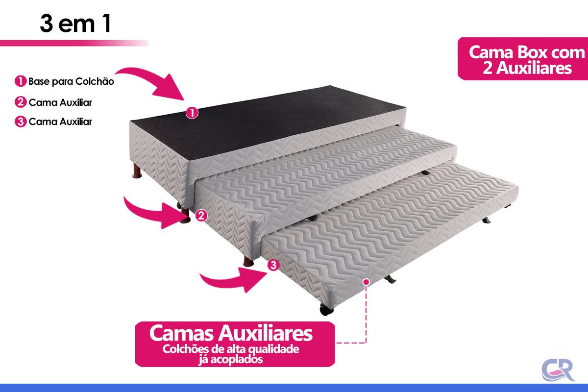 Cama Box CRC +Colchão Ortopédico Ultra Paropas