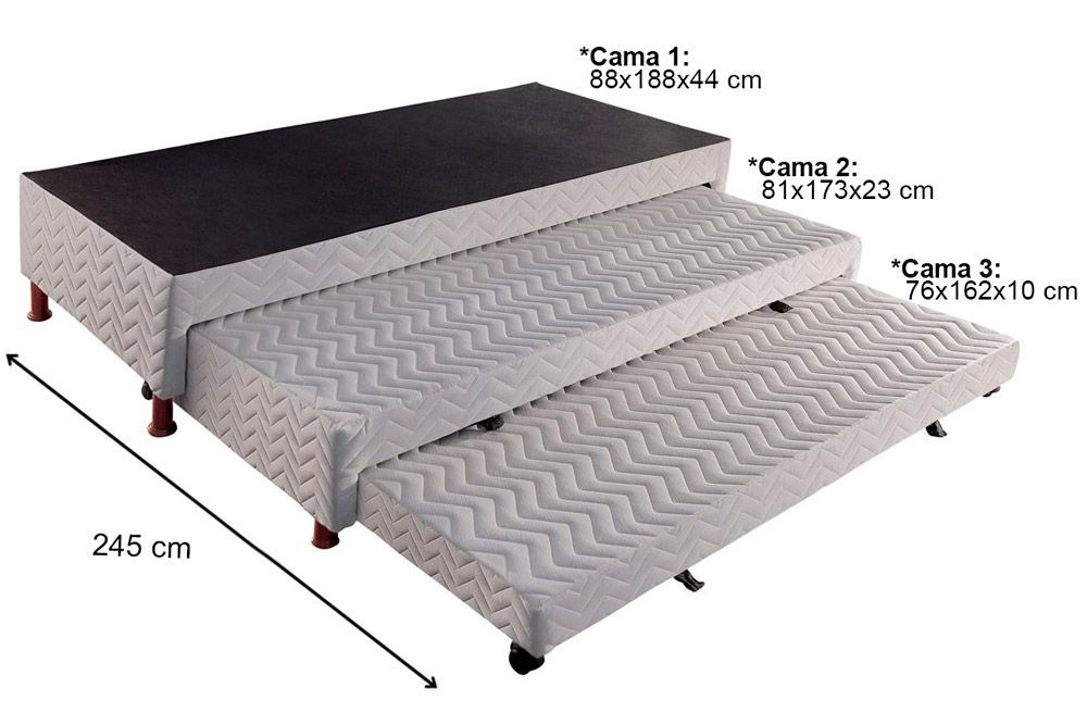 Cama Box Solteiro c/ 2 Aux + Armário Multiuso Margarida