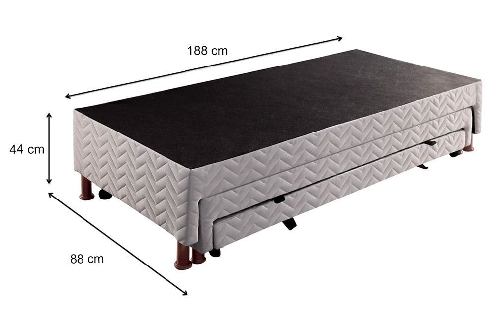 Cama Box Solteiro c/ 2 Aux + Armário Multiuso Margarida