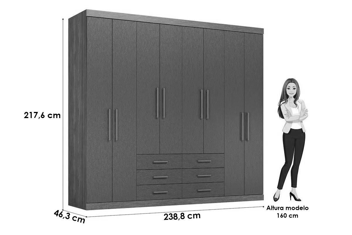 Cama Box Conjugada Casal Union Ortobom + Guarda Roupa Master 8.6