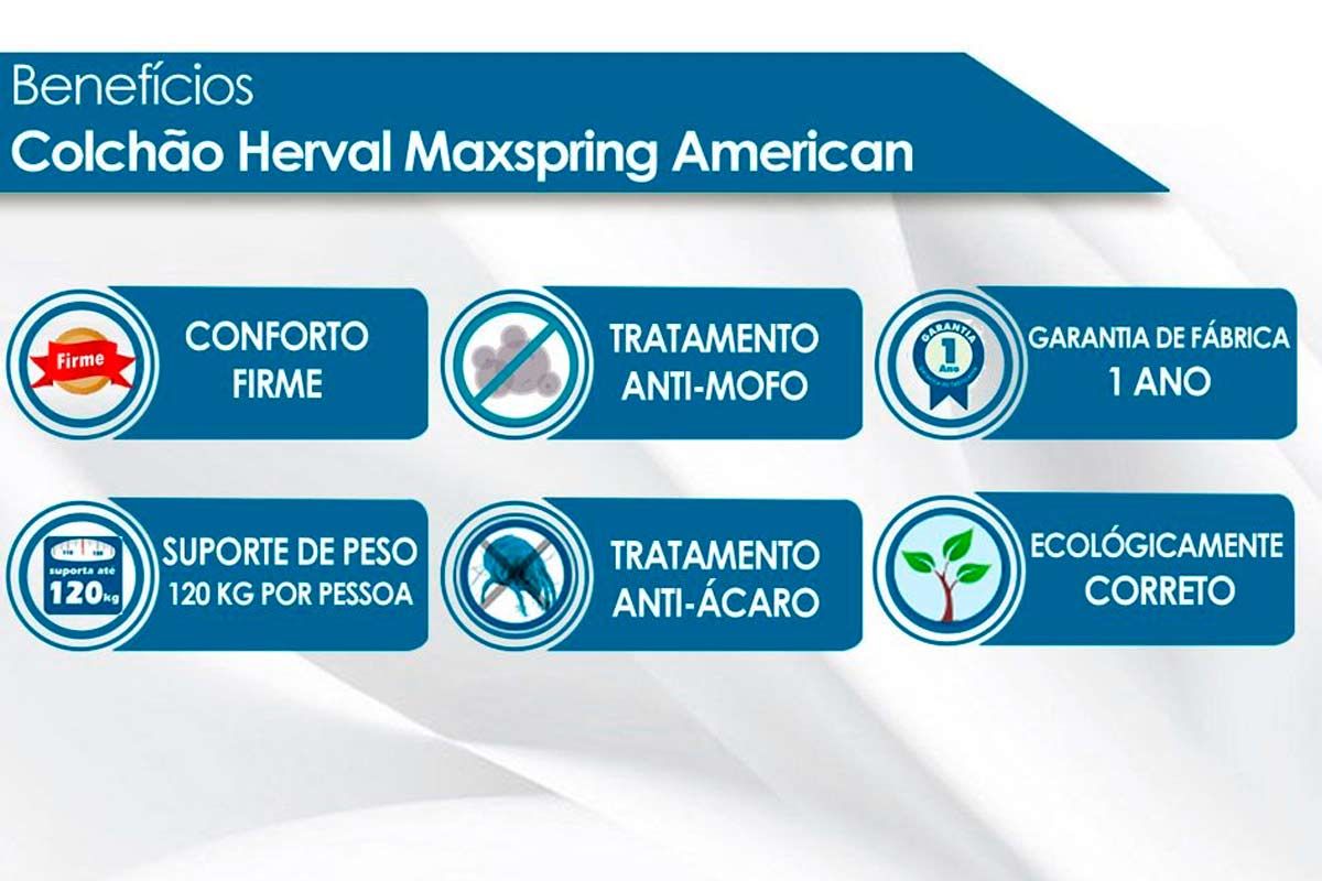 Cama Box Casal + Colchão American Herval + Guarda Roupa Master 8.6
