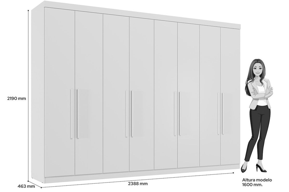 Guarda Roupa Casal 8 Portas Master New S. Andirá