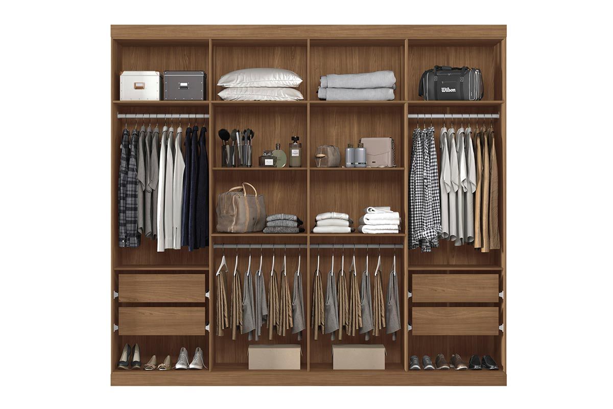 Cama Box Casal + Colchão Foggia Sogni + Guarda Roupa Master Vip 8.4