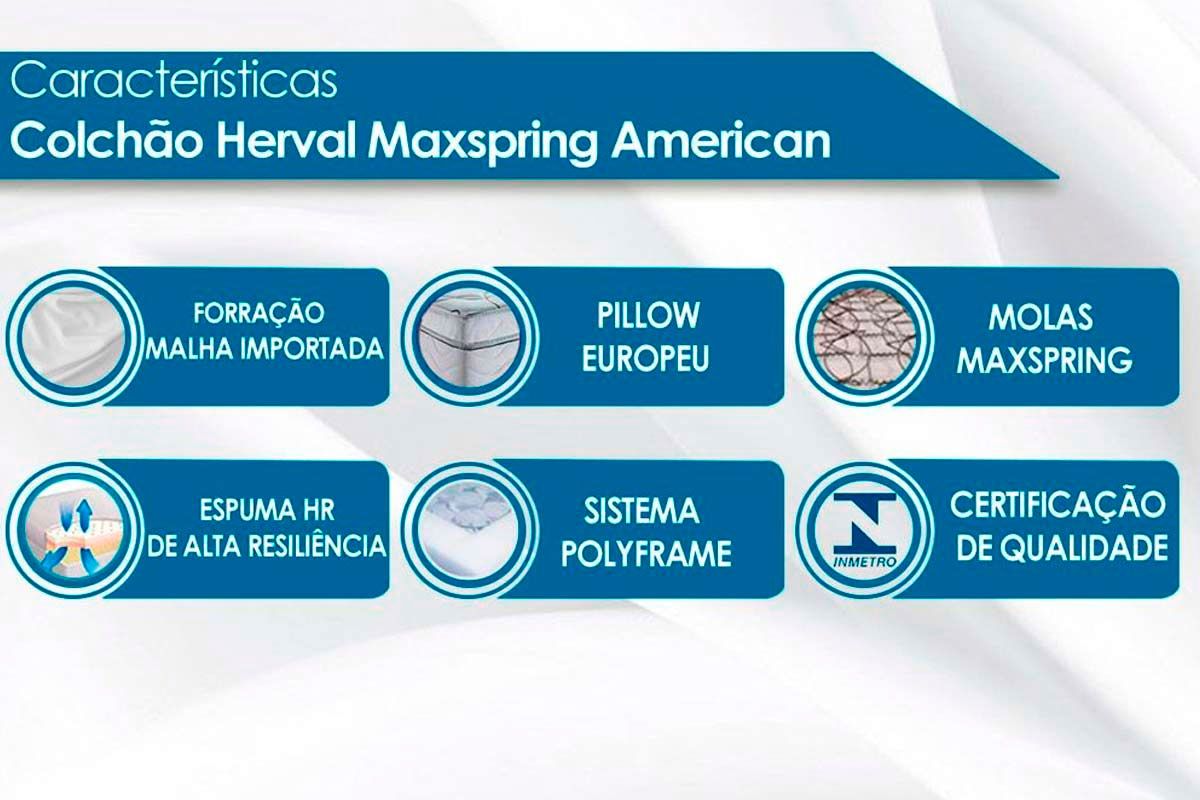 Cama Box Casal + Colchão American Herval + Guarda Roupa Master Vip 8.4