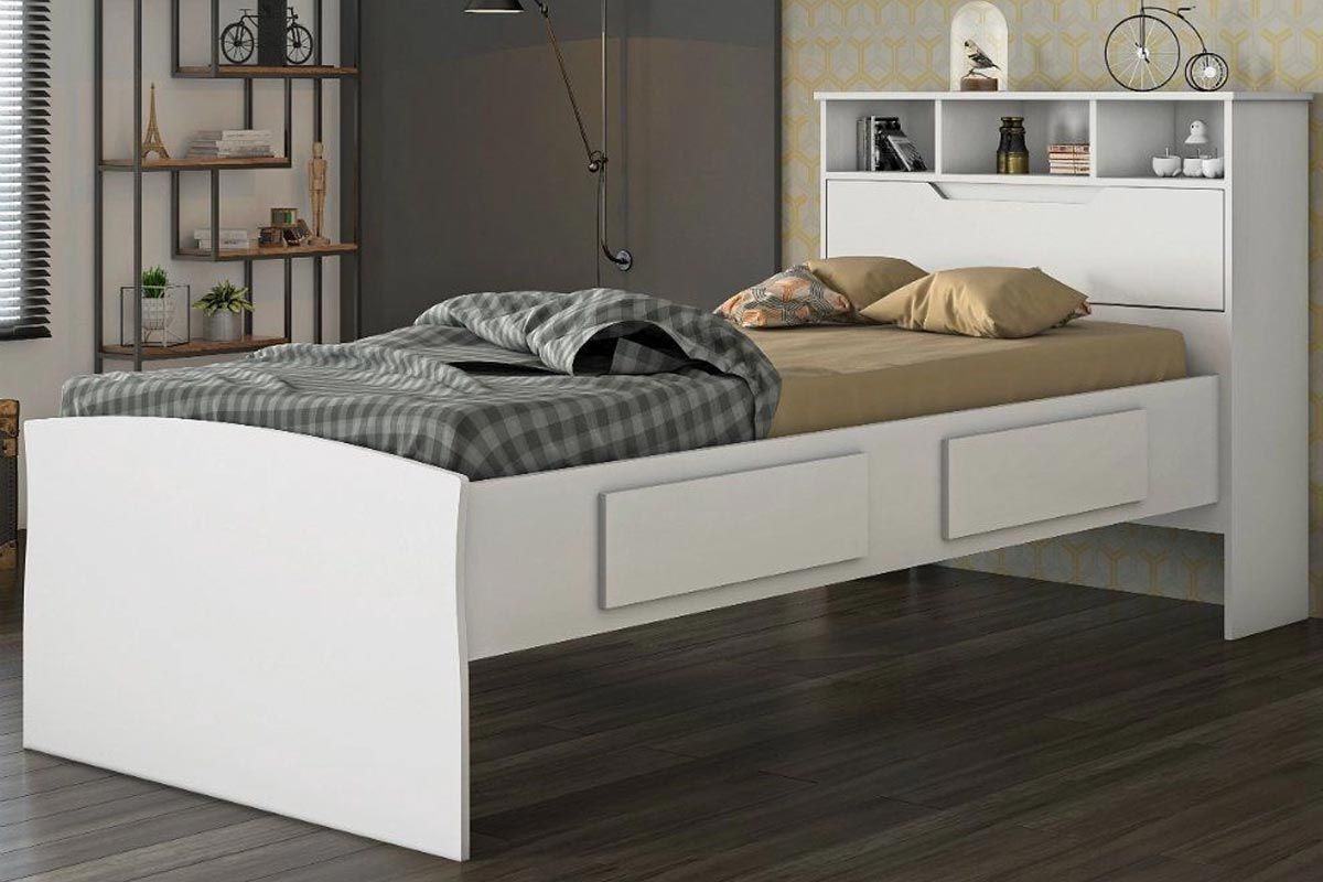Cama Solteiro Ravena + Colchão Orthocrin + Guarda Roupa Veneza Luxo