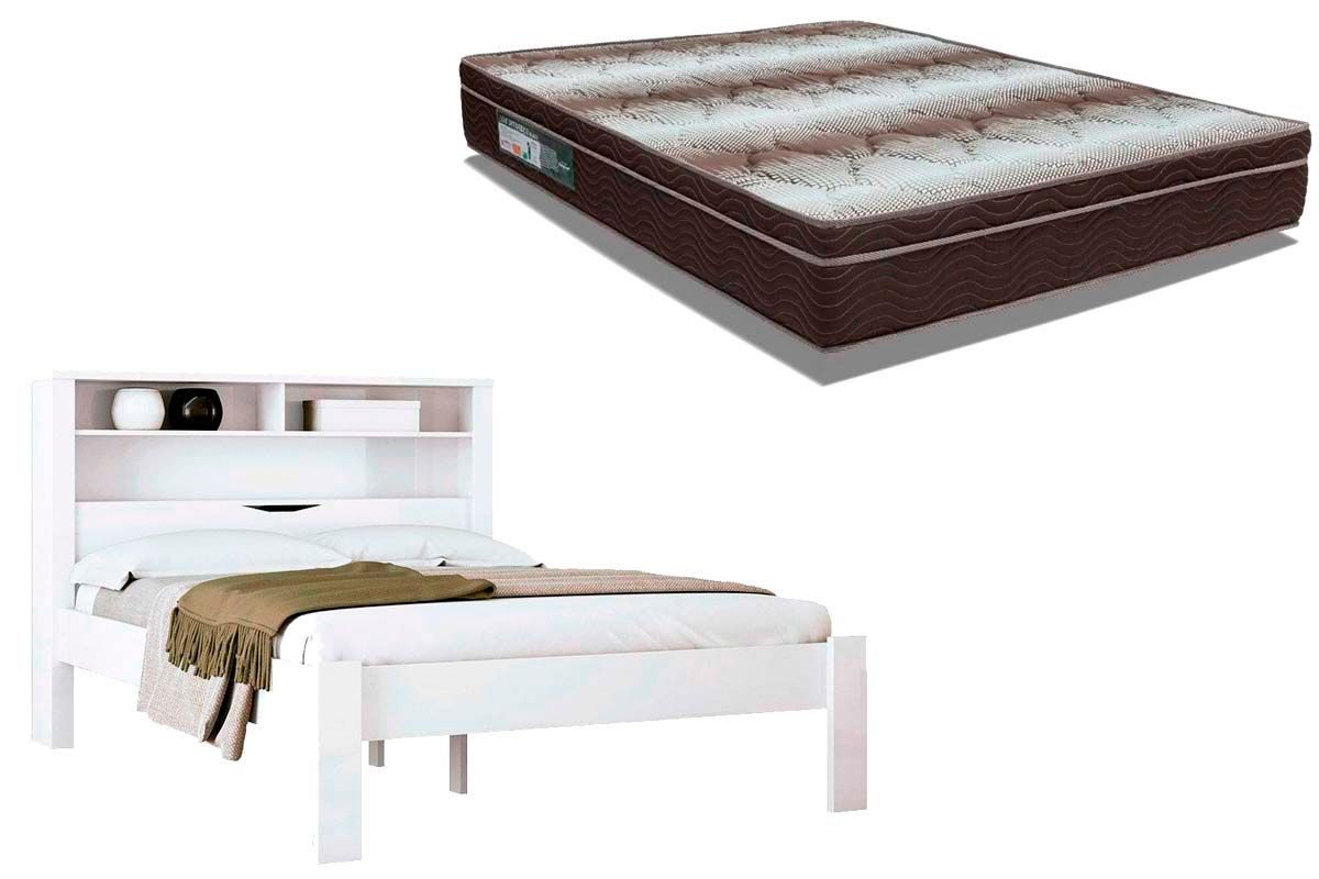 Colchão Casal Ortopédico Ortobom + Cama Invicta