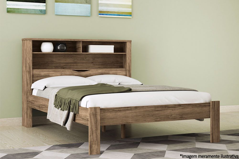 Cama de Casal Invicta c/Baú e Nichos S. Andirá Cama de Casal Invicta c/Baú e Nichos S. Andirá