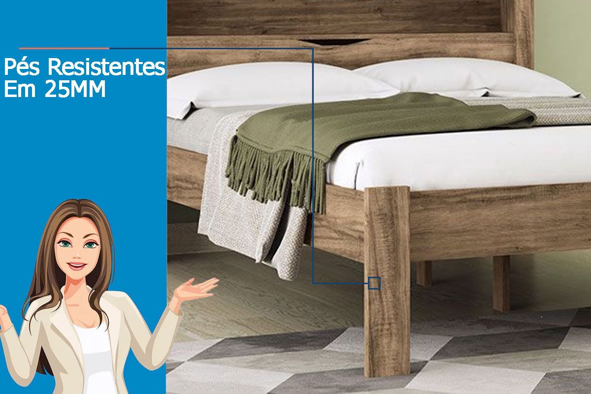 Cama de Casal Invicta c/Baú e Nichos S. Andirá Cama de Casal Invicta c/Baú e Nichos S. Andirá