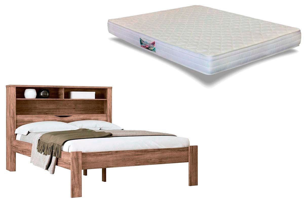 Colchão Casal Ortopédico Herval + Cama Invicta