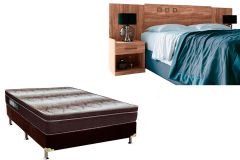 Cama Box Casal Filhão + Colchão Ortopédico Light Ortobom + Cabeceira Plus