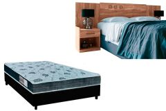 Cama Box Casal Filhão + Colchão D45 Cecina + Cabeceira Plus