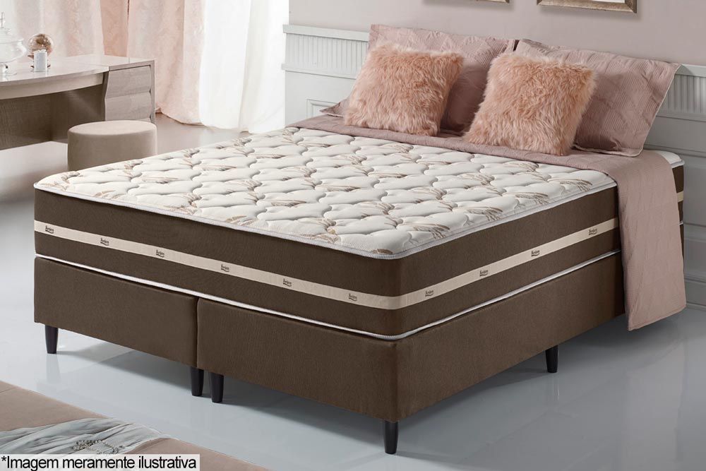 Cama Box Casal+Colchão Classic+Guarda Roupa Veneza Luxo